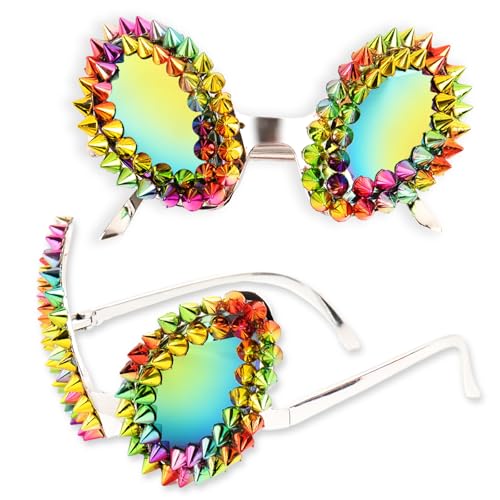 hhdatc Alien Costume Glasses Oversized Rhinestone Ski Goggles with Bling Bling Design for Halloween Cosplay & Party Decor Unisex Adult Novelty Eyewear