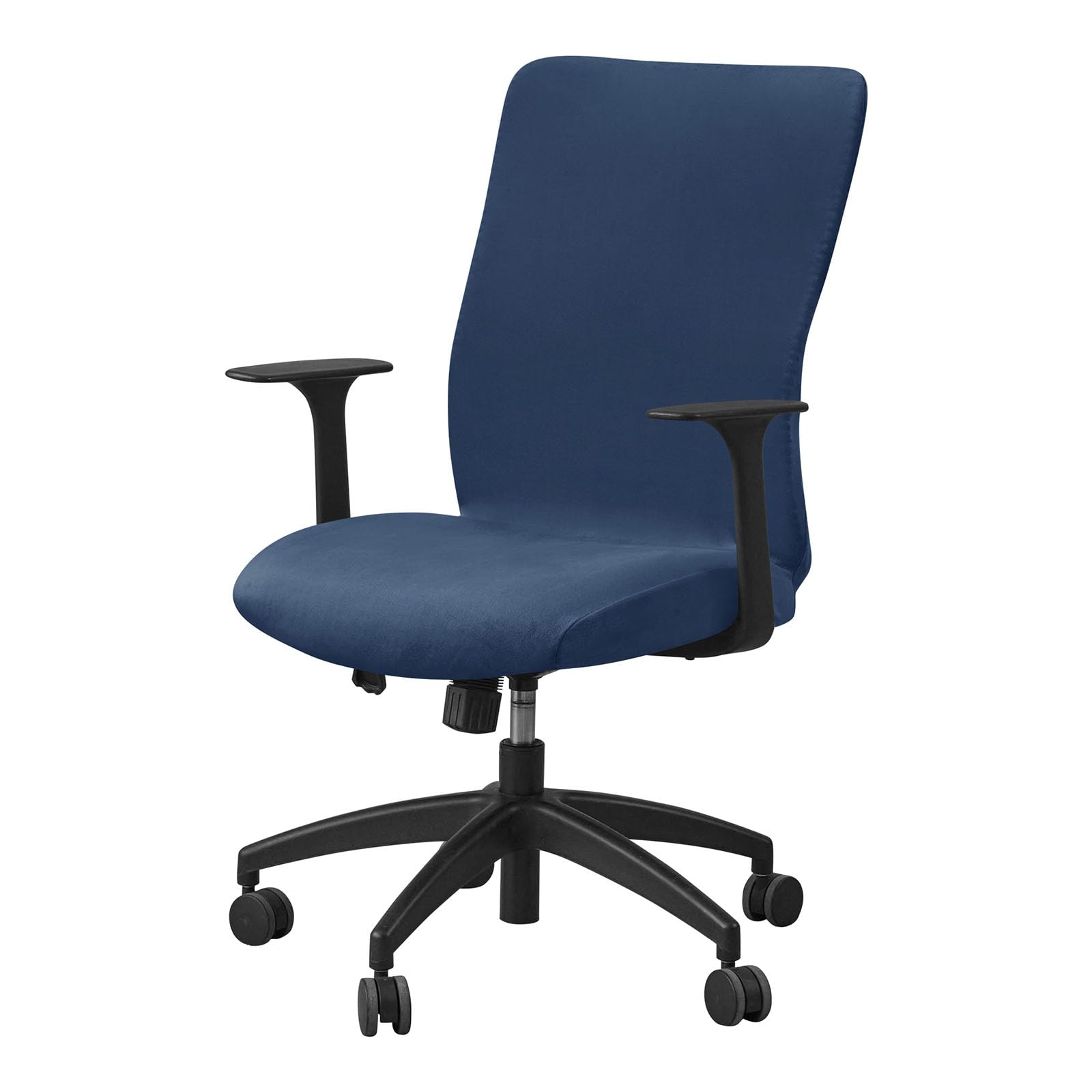 Yopoiy Navy Blue Velvet Office Chair Cover, Stretch Computer Office Chair Cover, Non-Slip Desk Rotating Chair Slipcover, Soft Washable Executive Chair Protector (,One Size)