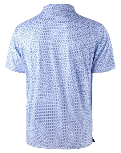 Image of Obla Mens Golf Polo Shirts Short Sleeve Dry Fit Performance Moisture Wicking Casual Print Collared Golf Shirts for Men