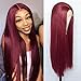 Luwigs #360 Copper Red Synthetic Lace Front Wigs Long Straight Ginger RedvHalf Hand Tied Replacement Wigs Heat Resistant Fiber Hair for Cosplay Daily Wear 22inch