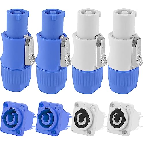 Xiatiaosann connecteur pour Powercon 3 broches mâle montage sur panneau femelle pour Neutrik câble d'alimentation, AC 250V 20A adaptateur prise jack pour éclairage de scène écran LED audio, 8 pièces