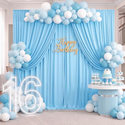 Cortinas para fondo azul bebé 20x10 pies 4 paneles miniatura 3