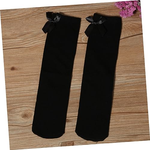 High Socks High Socks Bow Knee Socks Thigh Socks Striped Stocking Over The Knee Sock Black2