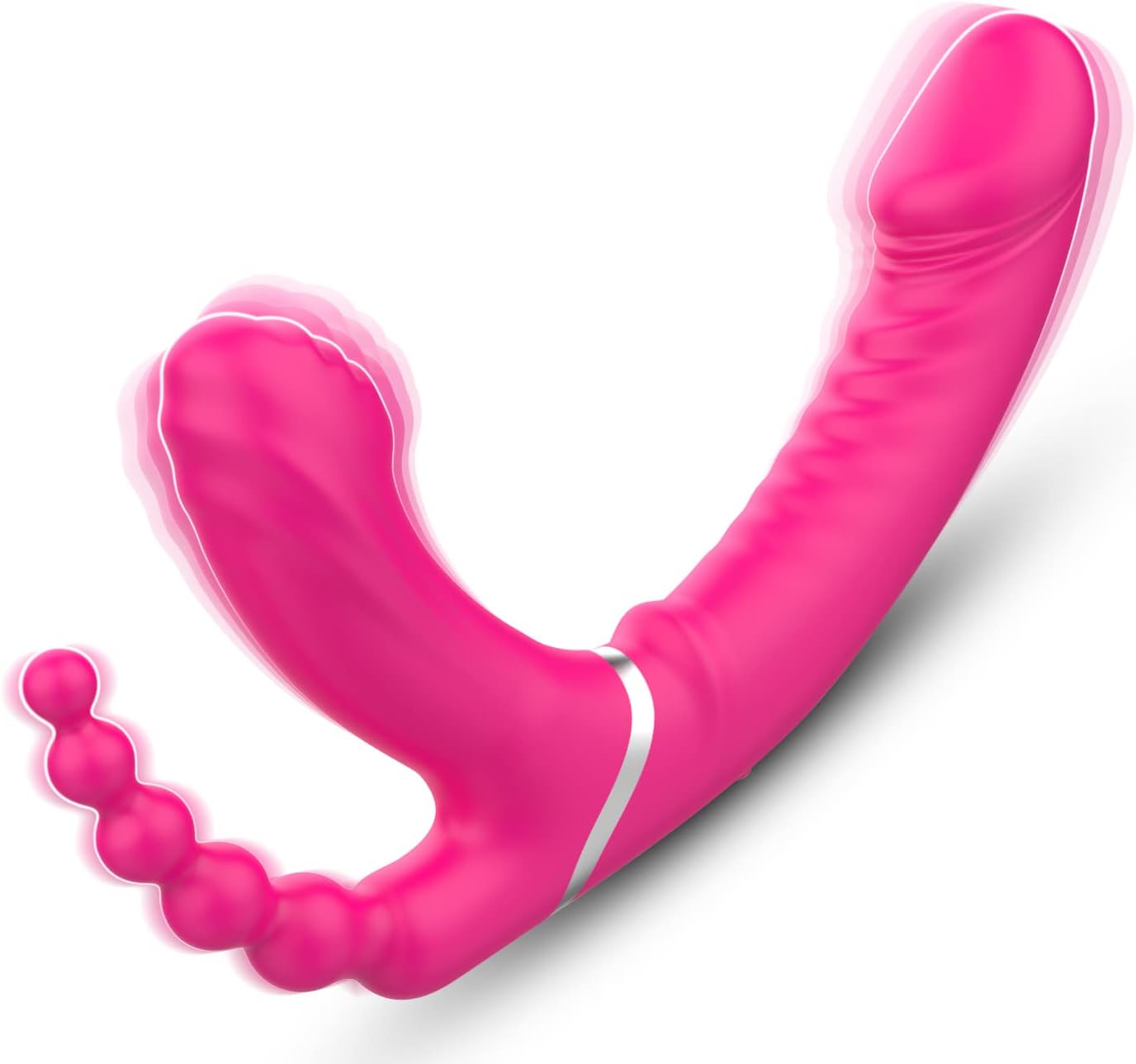 3 in 1 Clitoral G-spot Rabbit Anal Vibrator - Jaslak Soft Silicone Rechargeable Vibrating Dildo for Lesbian, Women Sex Toys for Masturbation, Couples Sex