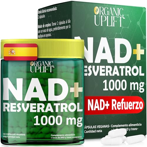 (90 cápsulas) Resveratrol NAD puro 1000 mg, Resveratrol NAD+, Alternativa al NMN, Ribósido de nicotinamida liposomal, Alta absorción | Probado por terceros | Sin gluten