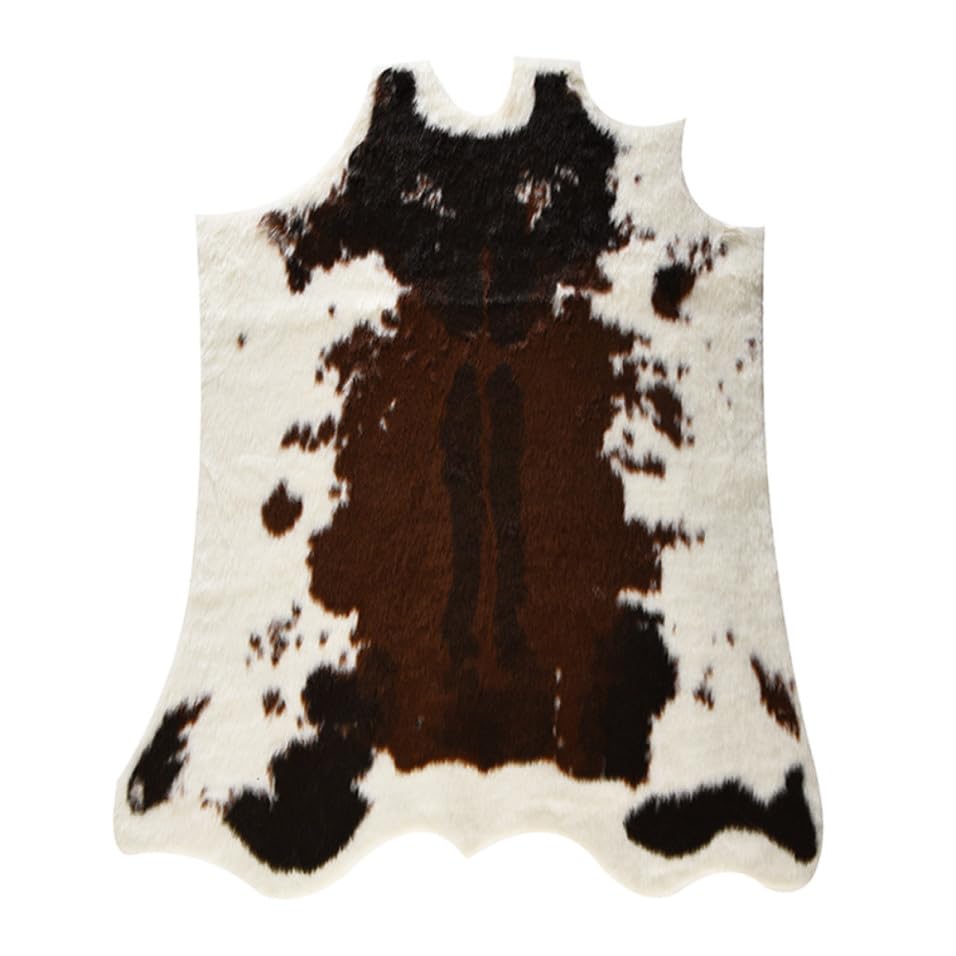 Alfombra irregular cómoda YARNOW con estampado de vaca en acrílico