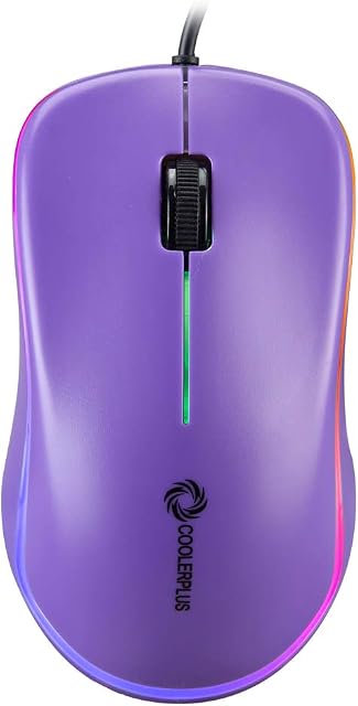 Coolerplus FC112 USB Optical Wired Computer Mouse with Easy Click for Office and Home, 1000DPI, Premium and Portable,Compatible with Windows PC, Laptop, Desktop, Notebook (Purple)