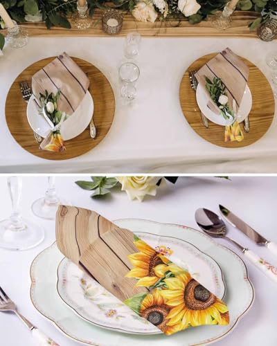 Servilletas de tela set de 4, diseño girasol miniatura 3