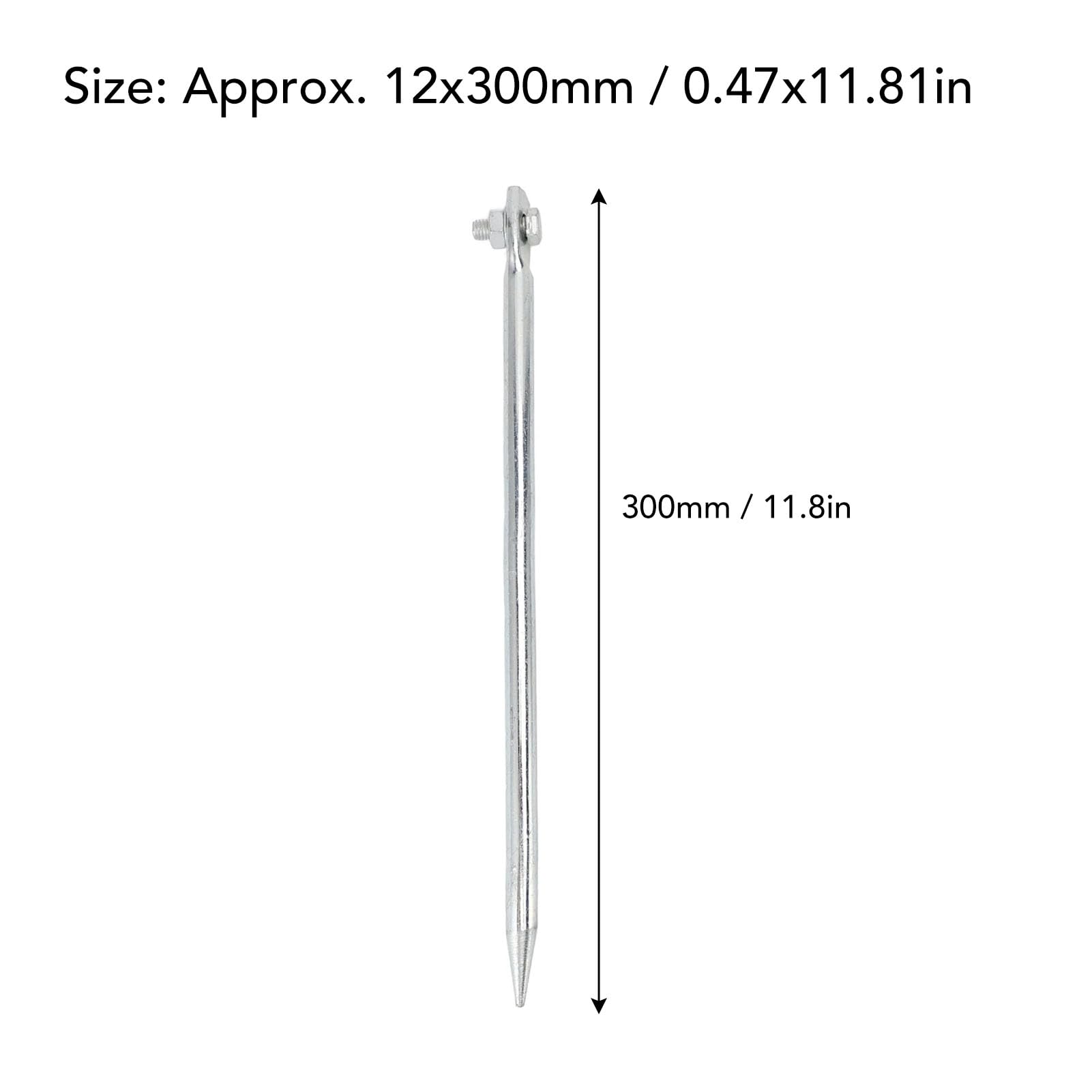 2 PC Varilla Molida Portátil Pin de Conexión a Tierra de Hierro Plateado de Cobre, 12x300 Mm, Cercas Eléctricas, Antenas con Estacas de Tierra, para la Ingeniería Al Aire Libre