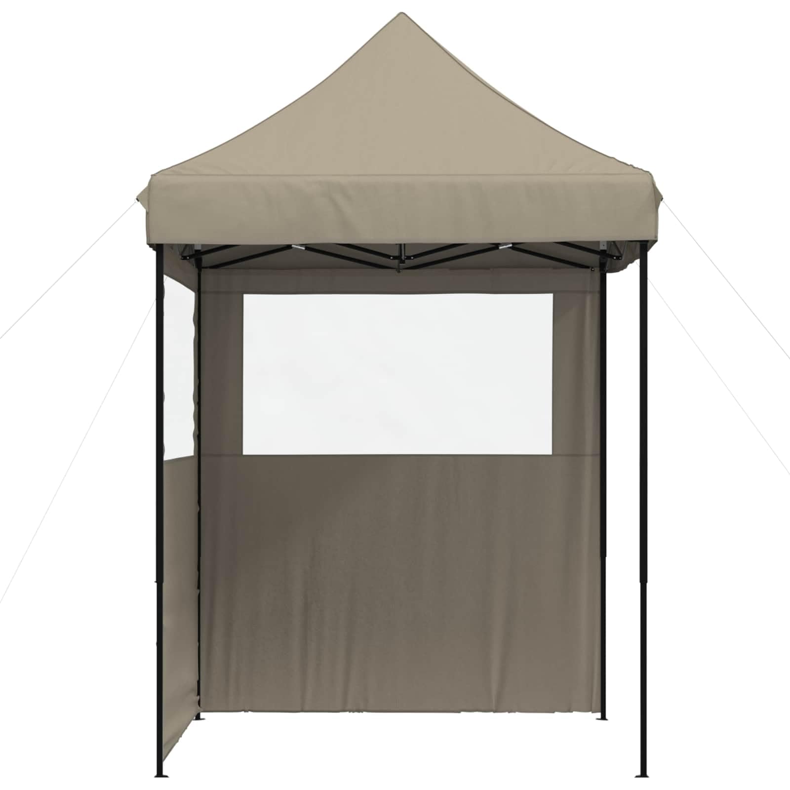 Namiot imprezowy w kolorze taupe, 200 x 200 x 306 cm, tkanina Oxford, składany, z malowaną proszkowo ramą, pawilon do ogrodu, na taras, balkon, kemping, festiwal, wesele, grill, stoisko