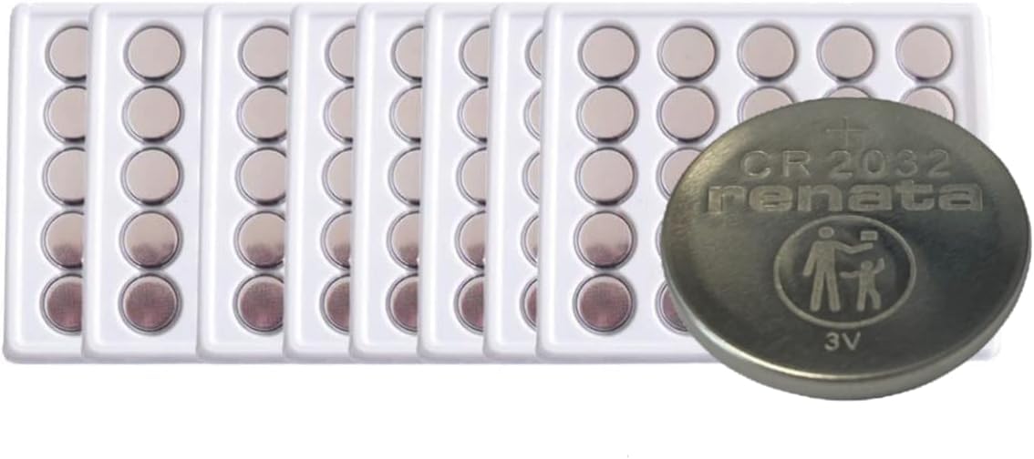 Renata CR2032 Pila de Litio Botón, 3V, 260mAh, Paquete de 200 Unidades en Bulk