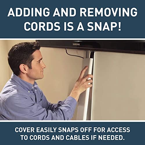 Wiremold Cable Management Kit, Wire And Cable Cover For Wall Mount Flat Screen Tv, Cable Raceway For Hiding And Organizing Wires And Cords, White, C30S #TOP5