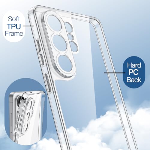 Image of JETech Cover Case for Samsung Galaxy S26 Ultra, Camera Lens Full Protection, Non-Yellowing Shockproof Bumper Phone Cover, Anti-Scratch Hard PC Back (Clear)