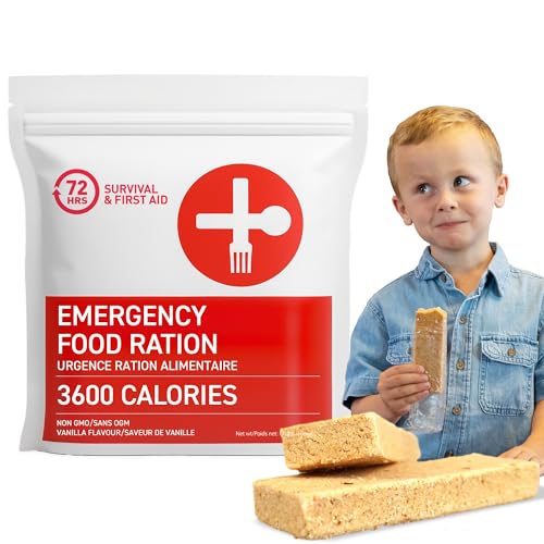 72HRS Food Ration Bar Emergency Rations (1 PACK), 3600 Calories for 72 Hours, 5 Year Shelf Life Emergency Kit for Bug Out Bag Backpack for Survival Kits Supplies and Emergency Food Supply