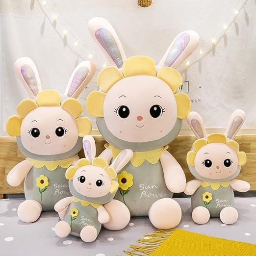 Image of ZEXSAZONE Sunflower Teddy Bear Soft Toy | 30 cm Plush Doll | Cute & Huggable Plushie for Kids, Baby Boys & Girls (Green-1)