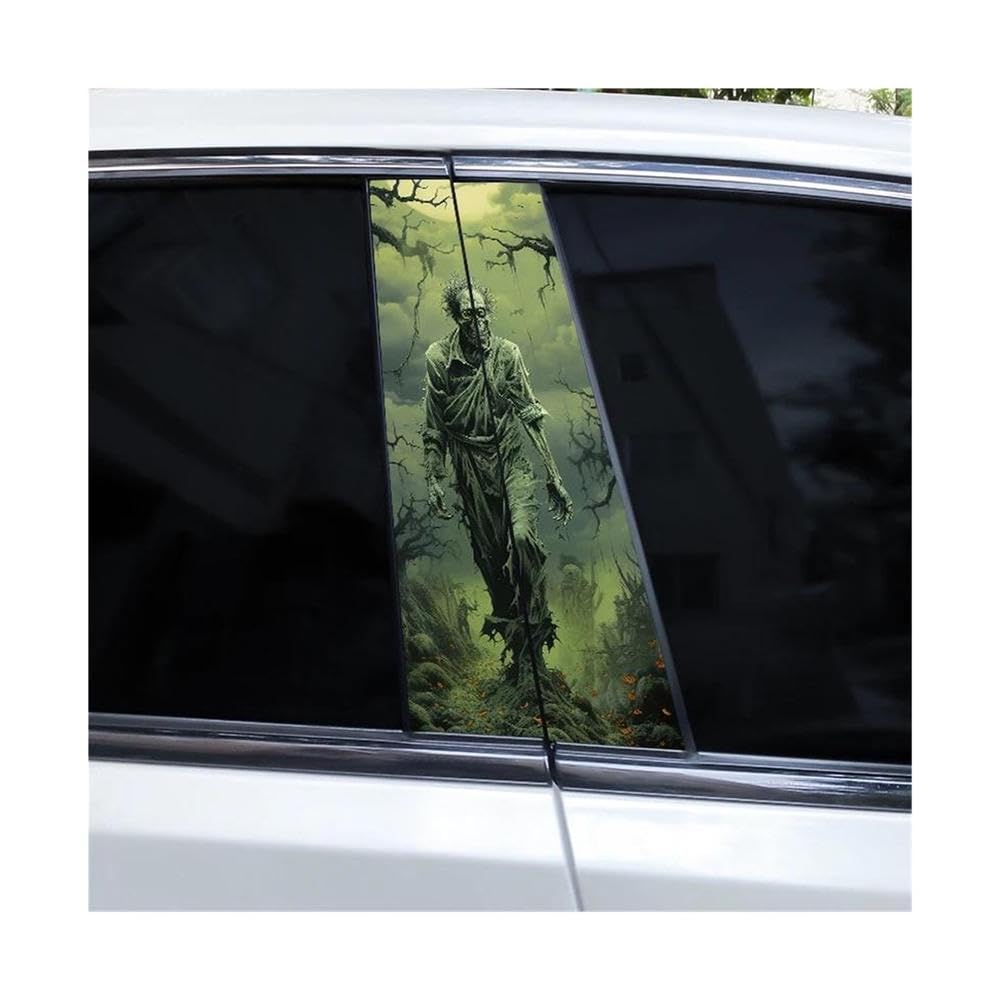 Body Parts 2pcs Halloween Car B-Pillar Stickers Horror Skull Stickers Car Window Pillar Stickers(E)