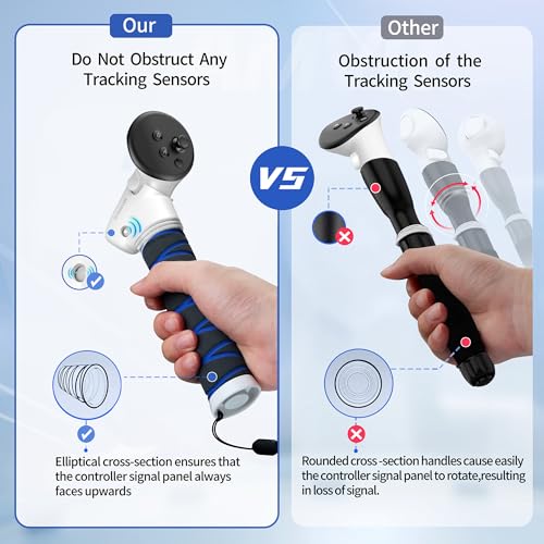 Image of AMVR Upgraded 3-in-1 Controller Extension Grips Compatible with Meta Quest 3, Long Arms for Gorilla Tag, Beat Saber Handles