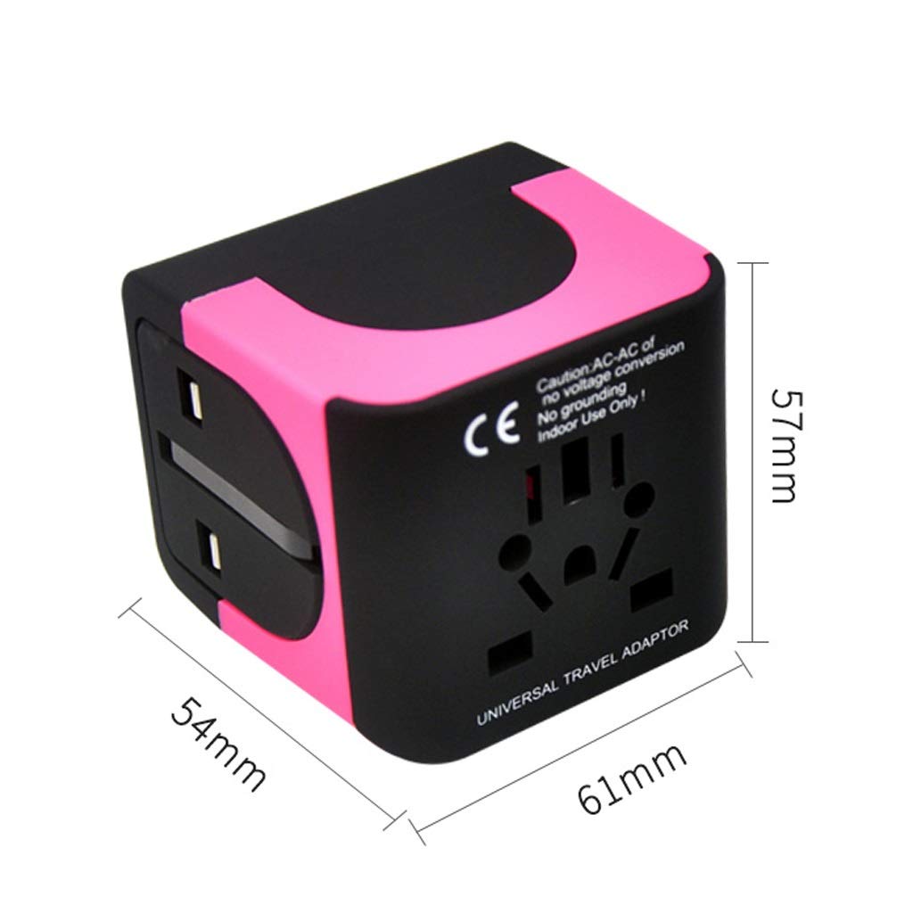 Gniazdo międzynarodowe przetwornice International Plug Converter, 3 Usb. Międzynarodowy zasilacz do Europy, Wielka Brytania, Chiny, Australia, Japonia 224 kraje adapter wtyczki zasilania (Color : A)
