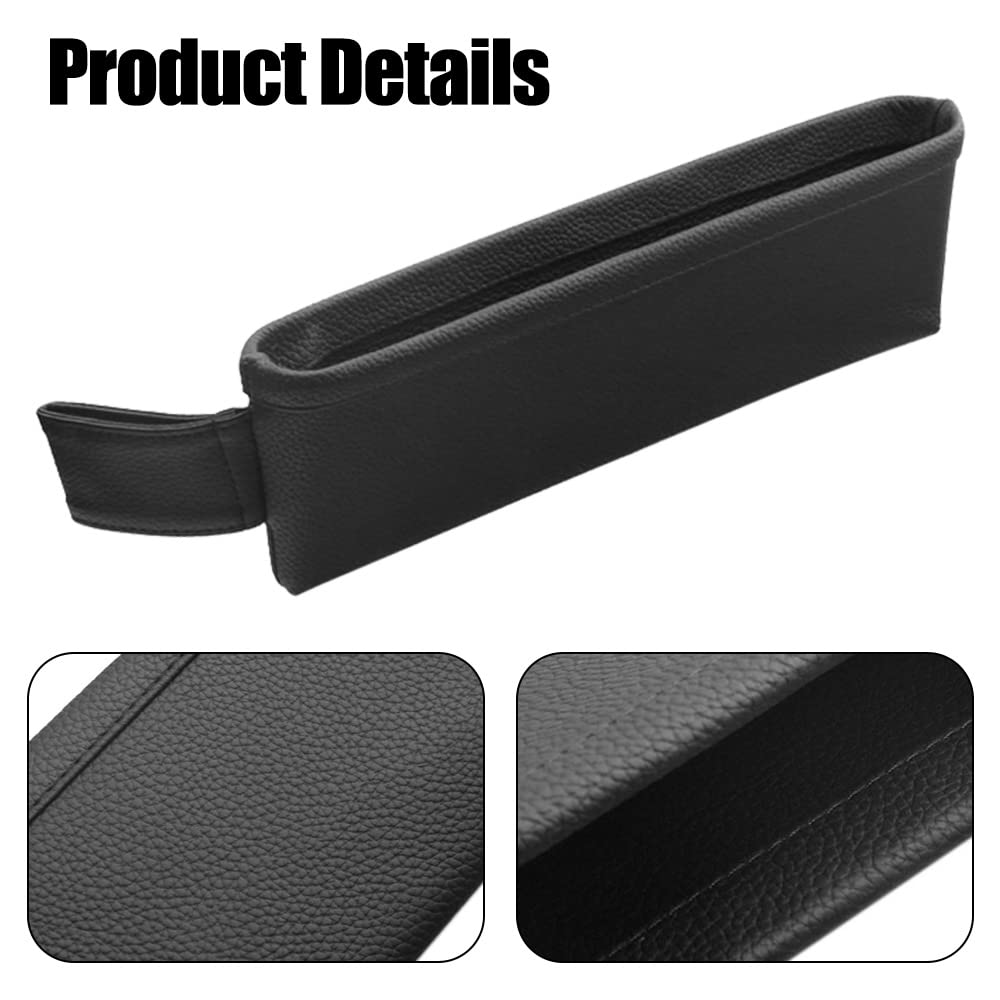 DONGKER Aufbewahrungsbox für Autositze, 2 Stück PU-Leder Car Seat Gap Filler, Vorder-Autositz Lückenfüller für Die Meisten Modelle von Autos, 36x11,5 cm