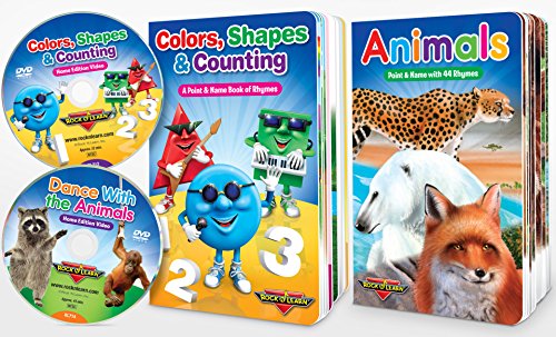 Colors, Counting & More Set (Colors, Shapes & Counting and Animals Board Book and DVD Plus Animals Board Book & Dance with The Animals DVD) by Rock ’N Learn (Best Similes In Rap)