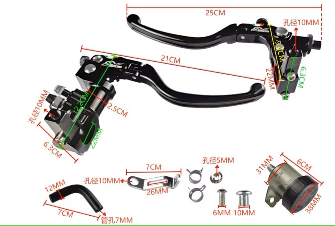 Kit bomba de frenos radial y palanca de embrague con manetas plegable anticaida universal para las motos