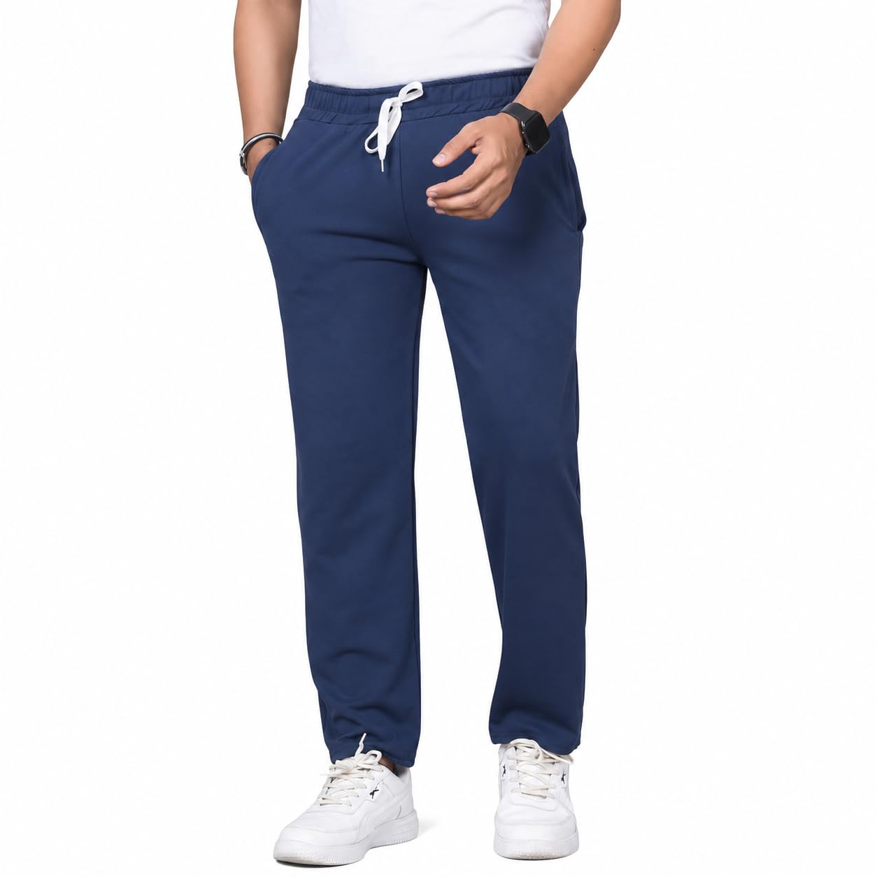 JAYMen's Lycra Track Pants | Stretchable Regular Fit Solid Joggers | Elastic Waist with Drawstring | Casual, Gym, Running Comfortable Lower for Men-picture-22