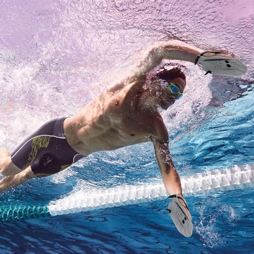 image for SantTop Contour Swim Paddles Hand, Swim Training Hand Paddles with Adj