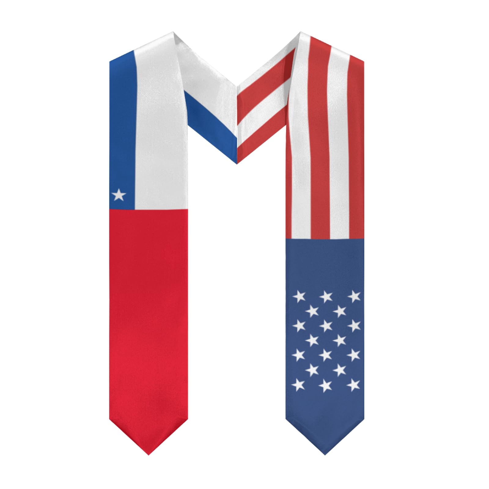America Chile Chileans Flag Graduation Stole Sash Shawl for Men Women Thickened V-Neck Scarf Double-sided for International Students Teachers Study Aboard Graduate Gift 72 inches Unisex