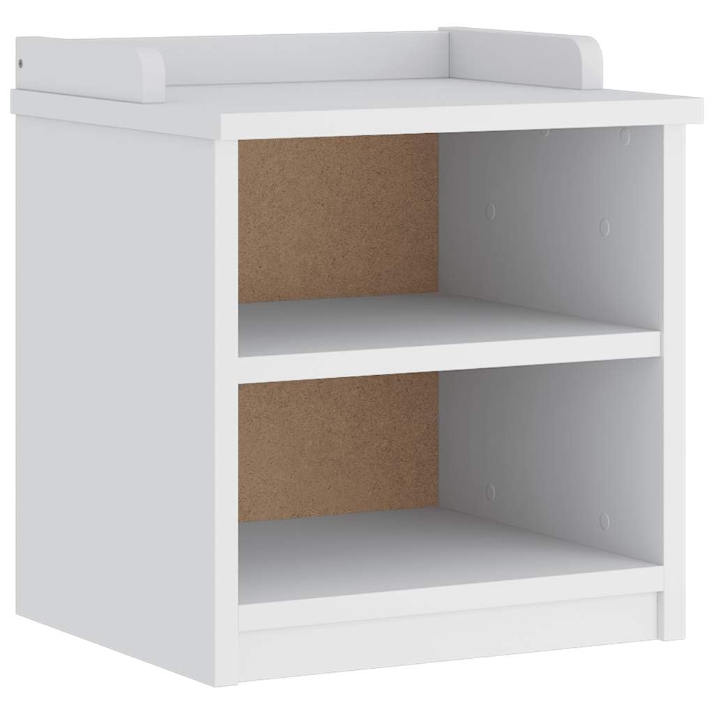 Banc de couloir blanc en pin massif 45x40x50 cm avec meuble rangement entrée