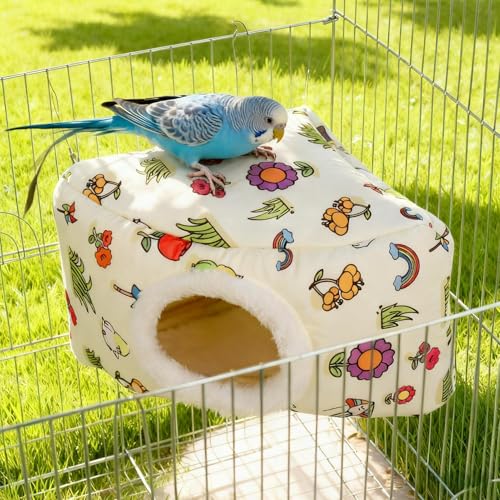 Ylnailky Vogelnest | Warme Schlafhütte Mit Kuschelhängematte,Höhle Für Haustiere | Für Wellensittiche Nymphensittiche Außen Garten Terrasse Hinterhof Balkon