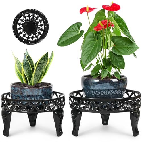 Jotboom Metal Plant Stand Indoor Outdoor,2 Pack Heavy Duty Iron