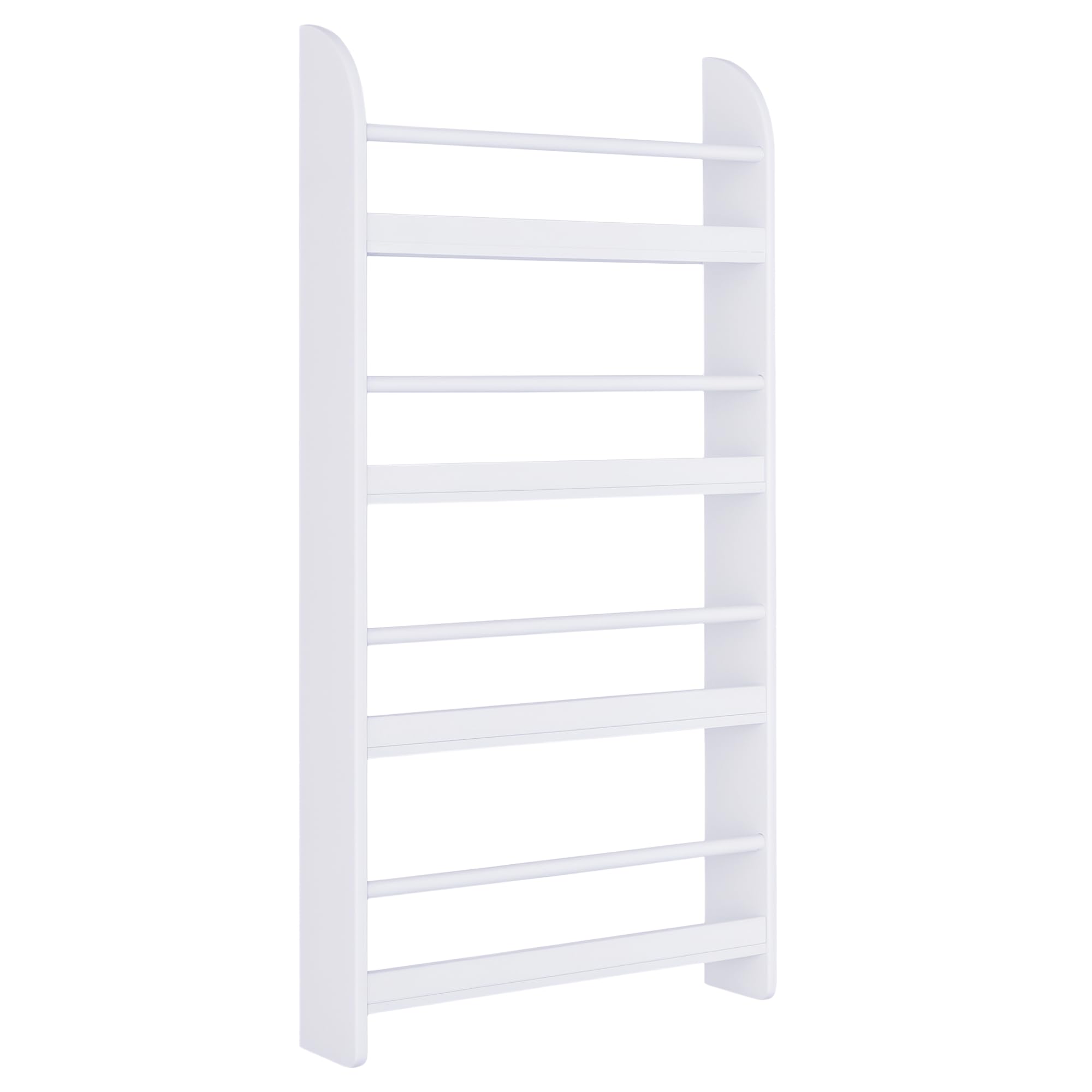 HOMCOM Bookcase, 4 Tier Wall Mounted Bookshelf, 15cm Depth Storage Shelving Rack for Bedroom Nursery Office Home, Accessories Supplies, White