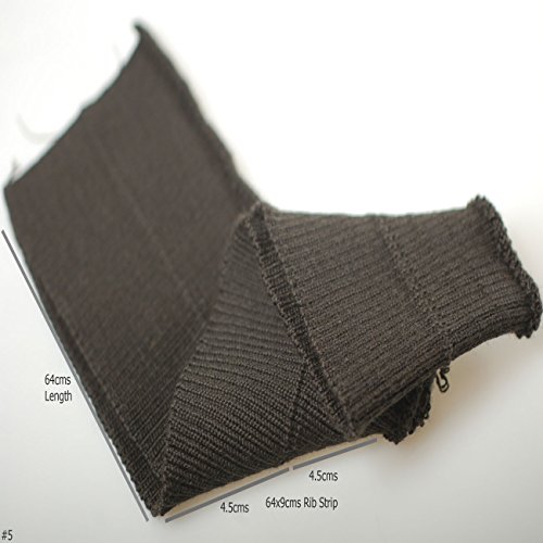 Neotrims 2x2 Ribbed Effect Knitted Waistband Rib Welt for Cuffs or Waist Band and Neck Band Ribs for Jackets, Bombers, or any Apparel Garments for Trimming. Stretch Resilient Ribs. Limited Stocks, Supplied as 2 Strips, Great Value!