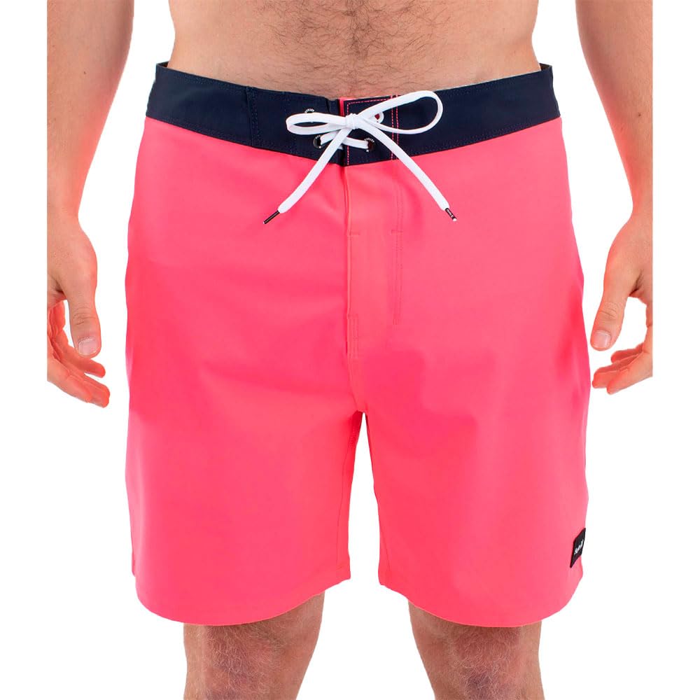 Hurley Mens Phntm -Eco OAO Solid 18' Board Shorts, Neon Pink, 28 EU