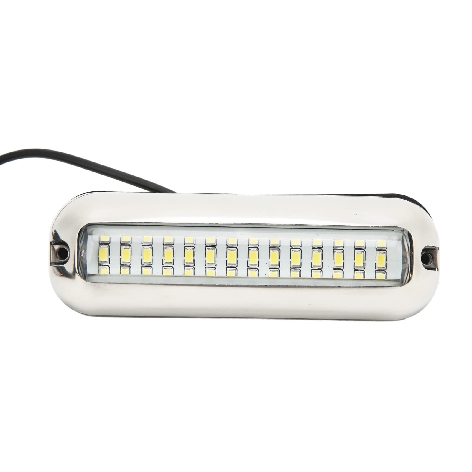 Luci a LED marine 42 LED, luce subacquea per barche impermeabile, luce per tappo di scarico per yacht e traversa da 10–30 V , custodia in acciaio inossidabile IP68 con angolo del (Luce bianca)