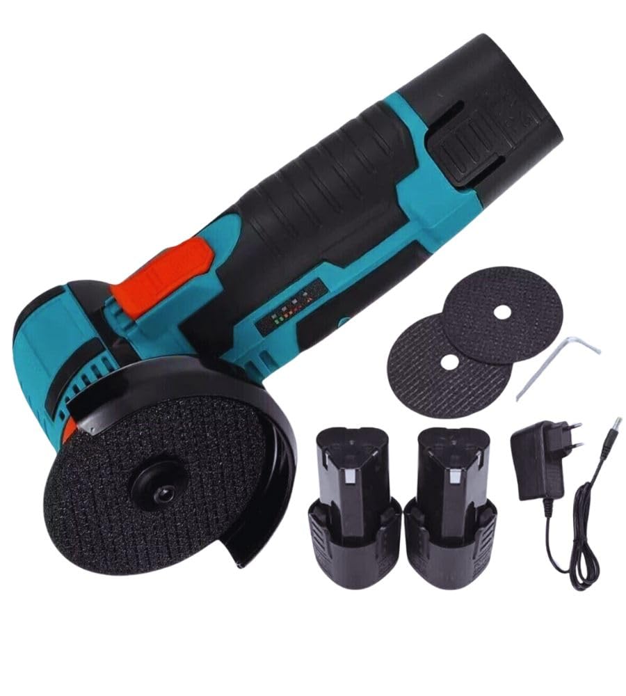 Mini Flex Smerigliatrice Angolare a Batteria 12 V Portatile Senza Filo 2 Batterie 2000 mAh e Valigetta 19500 giri/min
