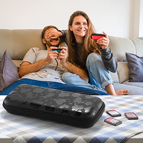 Bheddi Funda Compatible con Switch/Switch OLED - Bolsa de Viaje Dura portátil con Bolsillos para Accesorios - Funda Protectora con 10 Ranuras para Tarjetas de Juego y 2 Protectores de Pantalla para