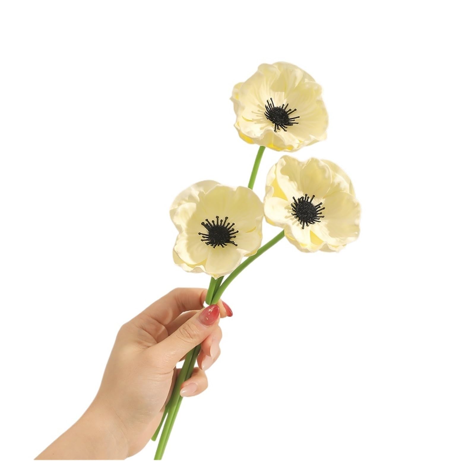 Casetlong 3Pcs Artificial Flowers Bouquet 31CM Fake For Home Decor Wedding Decoration Craft Flower Arrangement Accessories(Milk White)