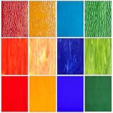 12 Stück Buntglas Blätter,10,2x15,2cm Buntglas, Buntglas Zubehör für Buntglas Projekte Vielfalt Glas Mosaikfliesen Kunst Buntglas Verschiedene Kathedrale Glas für DIY Home Dekoration