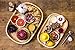 Bamboo Wood Serving Tray with Handles - Rustic Breakfast Tray Ottoman Tray Decorative Oval Butler Tray for Food, Coffee and Tea - 17