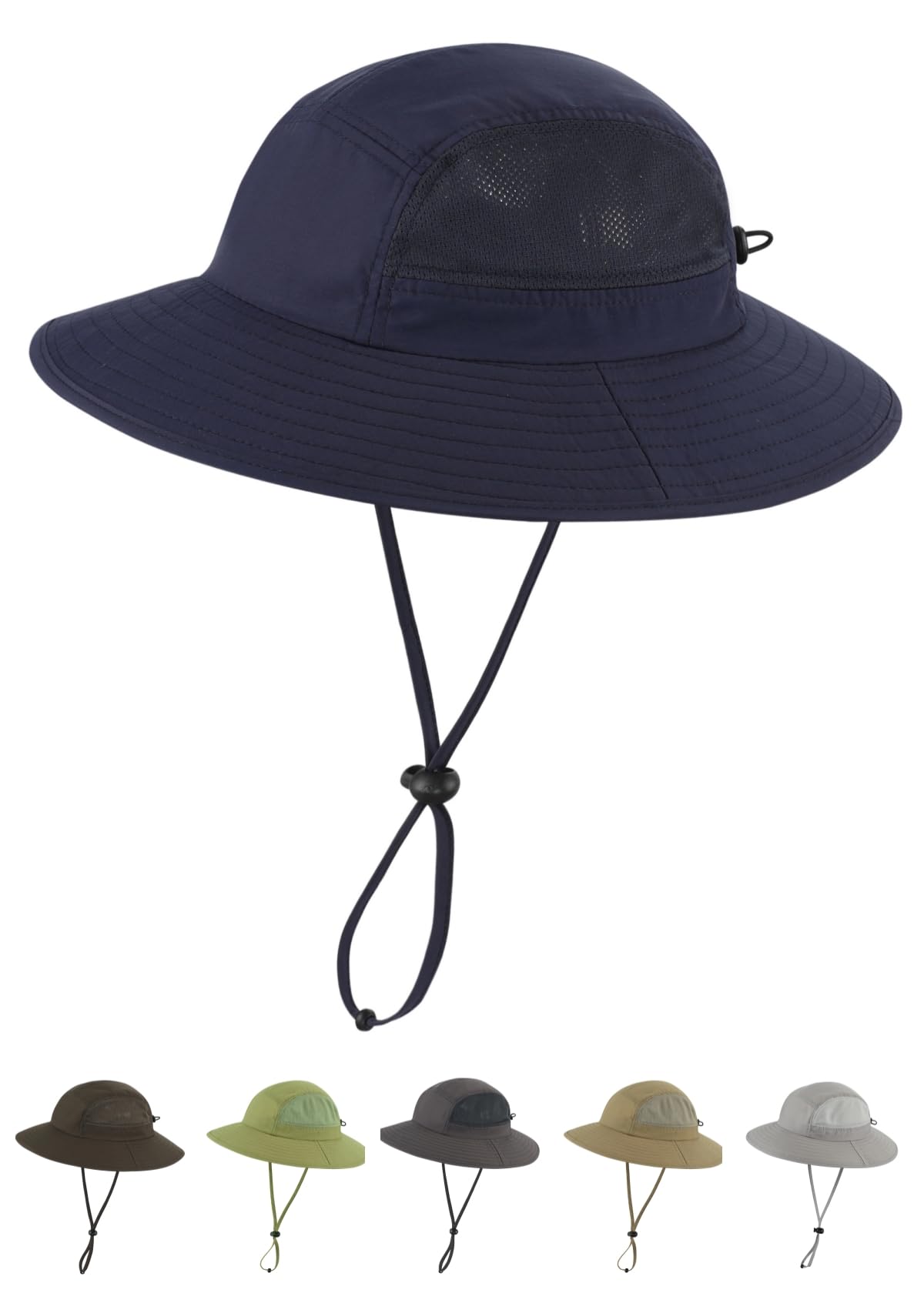 LLmoway UPF 50+ Sun Hat for Men Women Wide Brim Breathable Adjustable Windproof Outdoor Fishing Hiking Hat Foldable Packable