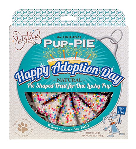 The Original Pup-PieÂ® Happy Adoption Day Pie Shaped Treat for one Lucky Pup!