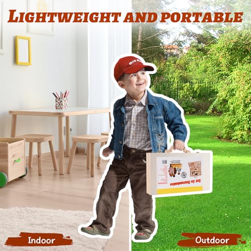 Chidiam Werkzeugkoffer für Kinder ab 6 Jahren,Holzwerkzeug-Set für Jungen & Mädchen,Lernspielzeug mit Echtem Werkzeug,Pädagogisches Montessori & STEM-Spielzeug,Geburtstags