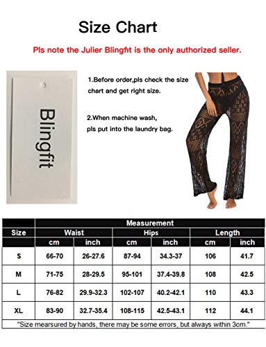Womens Loose Straight Casual Flowy Crochet Hollow Out Cover Up Swimwear Swimsuit Bikini Pants