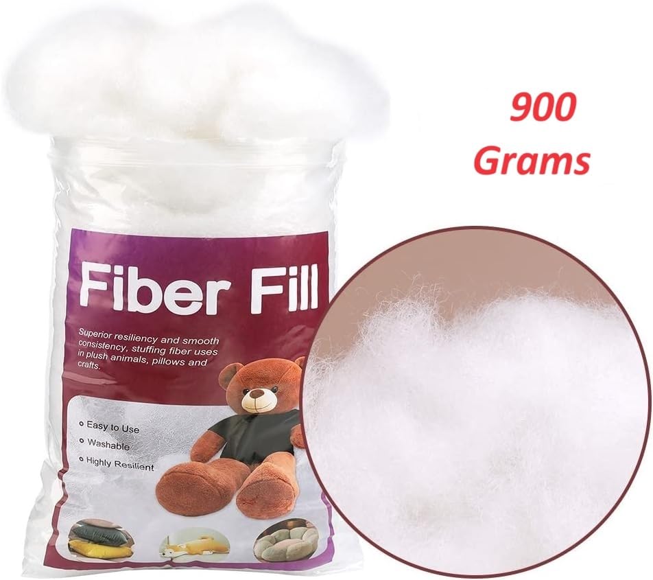 Image of Premium Synthetic Cotton Filling - Racron Polyester Fiber | Cushions, Pillows, Toys | Non-Allergenic & Washable (900 Grams)
