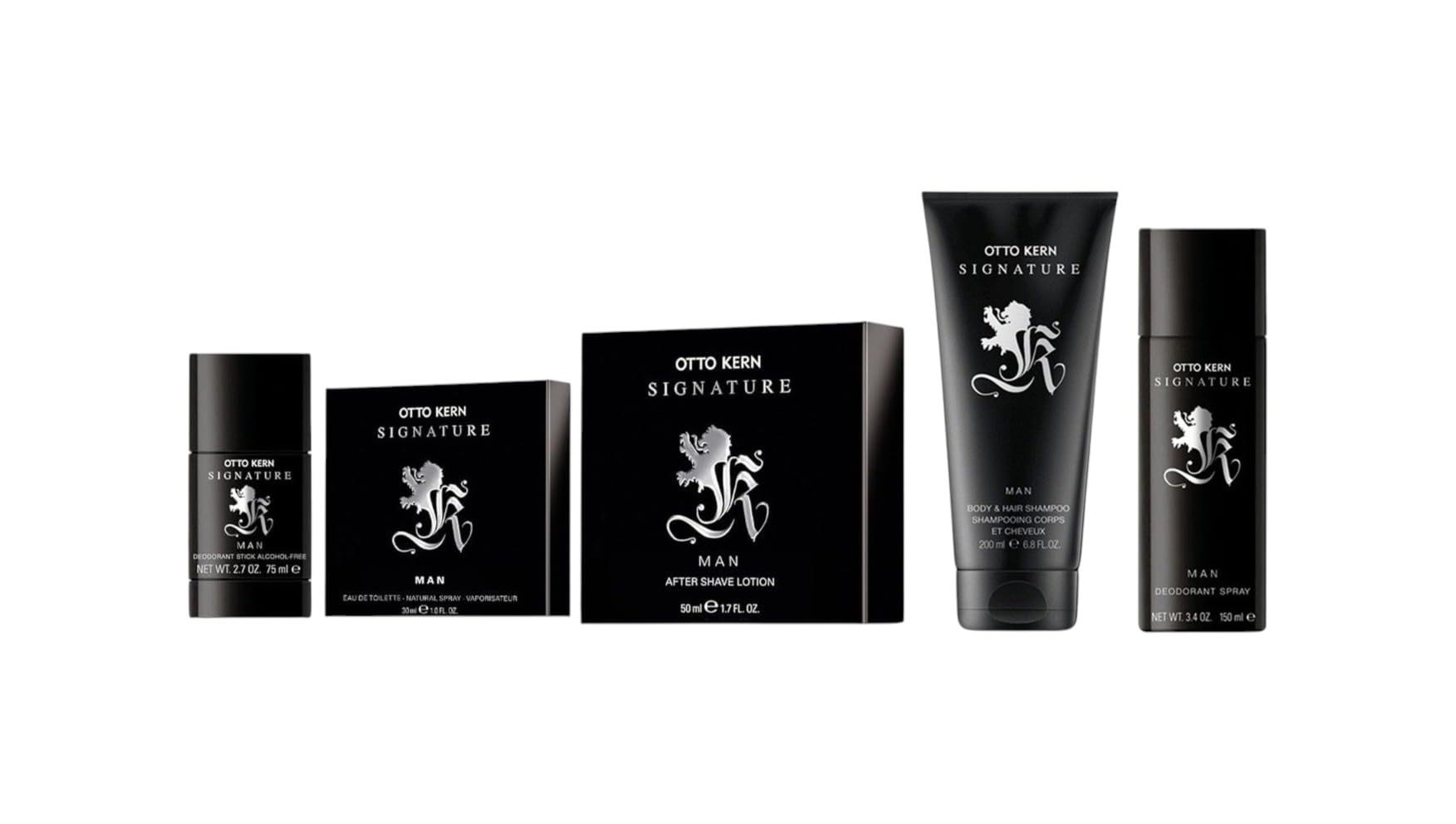 Otto Kern SIGNATURE MAN 5 tlg. XXL Duft & Pflegeset mit Hair & Body Shampoo, Deodorant Spray, Eau de Toilette Spray, After Shave Lotion und Deodorant Stick