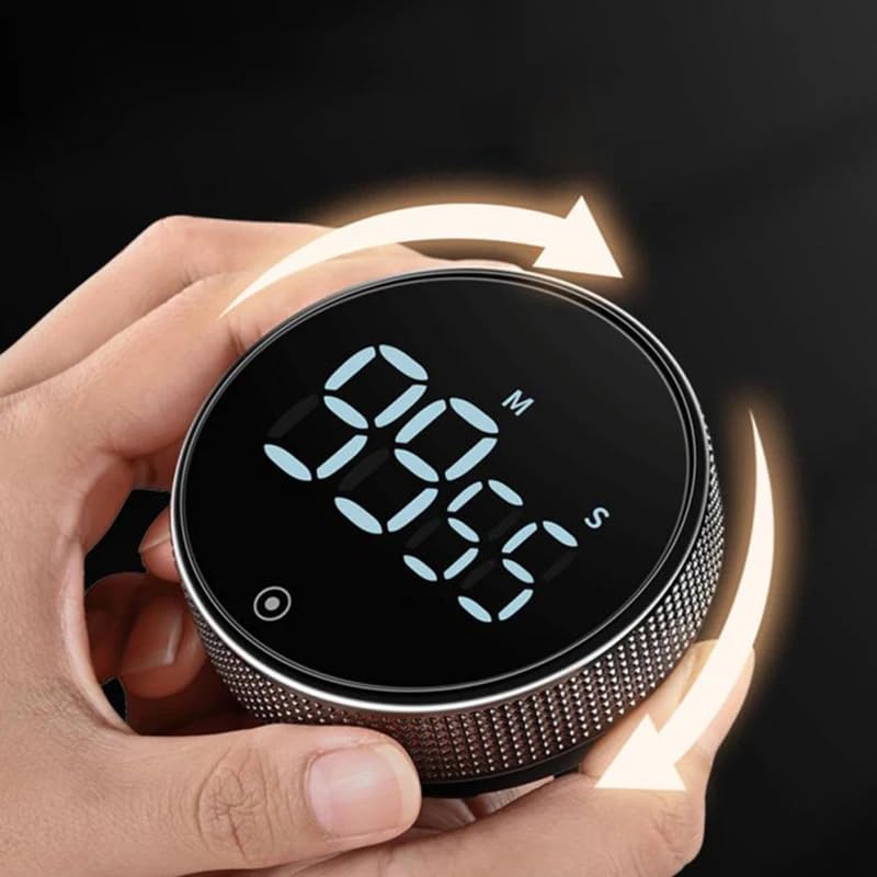Image of BKK Digital Kitchen Timer I LED Display Countdown & Count Up Timer, Rotary Dial Control, Cooking Timer for Kitchen, Study, Workout, Yoga, Homework & Office Use
