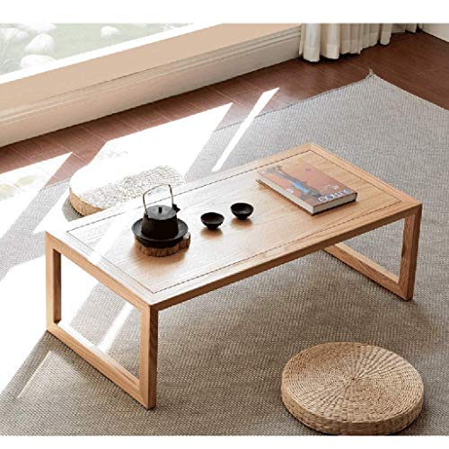 Mesa de centro de madera maciza estilo japonés tatami de 80x38x33 cm 5