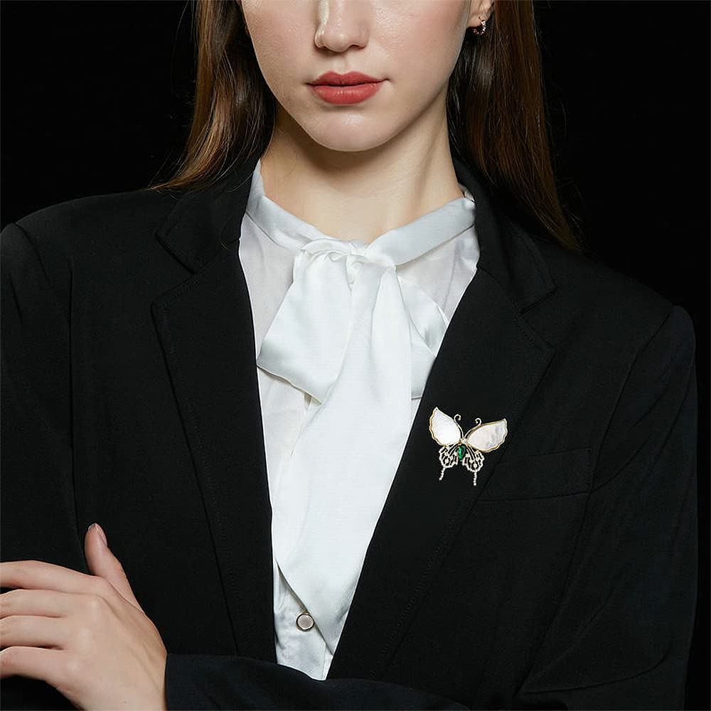 Broche de Mariposa para Mujer, Estilo alas de Concha, Broche pequeño para Solapa.