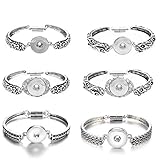 Lovglisten Vintage Snap Jewelry Bracelet Snaps Button Bracelet fit 18-20mm Interchangeable Jewelry Pack of 6pcs